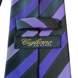 Purple and Black Striped Tie